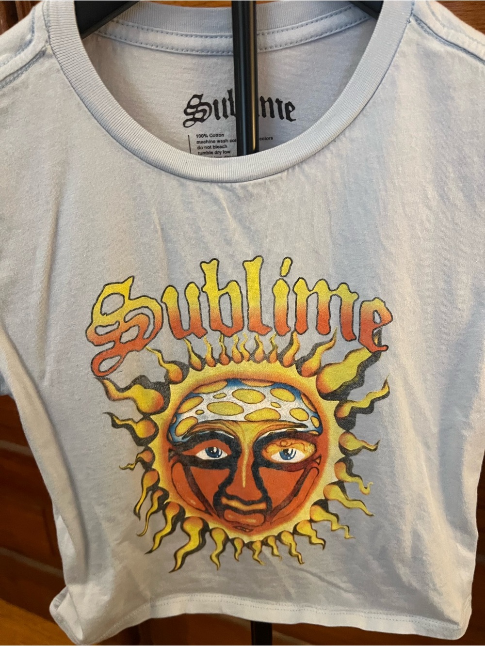 Sublime Women’s Kids Light Blue Short Sleeve Graphic Tee - Sun Design